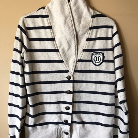 Tommy Hilfiger women’s striped button up cardigan - Picture 1 of 6
